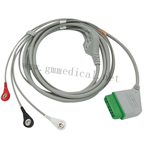 リード線付き3ピンECGケーブル日本コーデン、12ピン