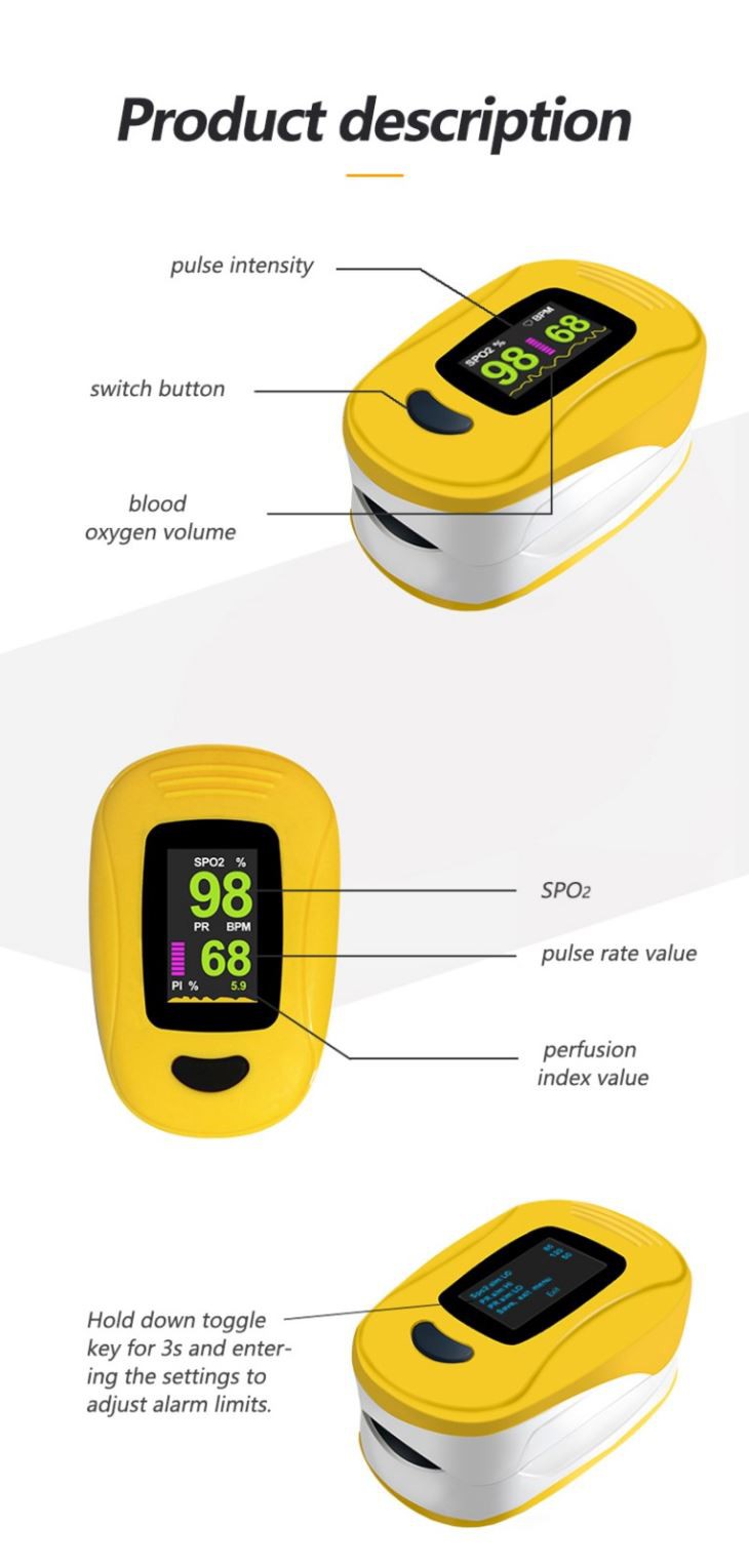 Hand Held Fingertip Mini Pulse Oximeter A3 Blood Oxygen Staturation